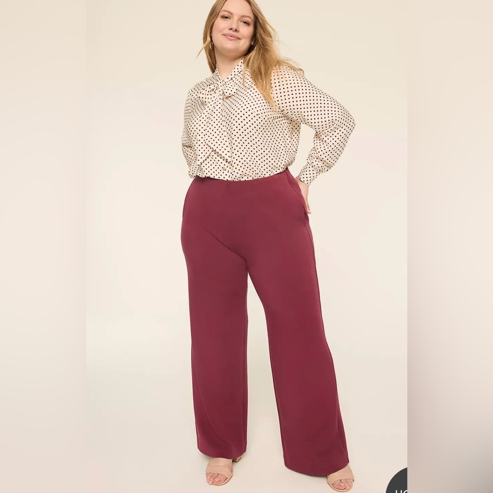 Lane Bryant Wine Wide-Leg Pants